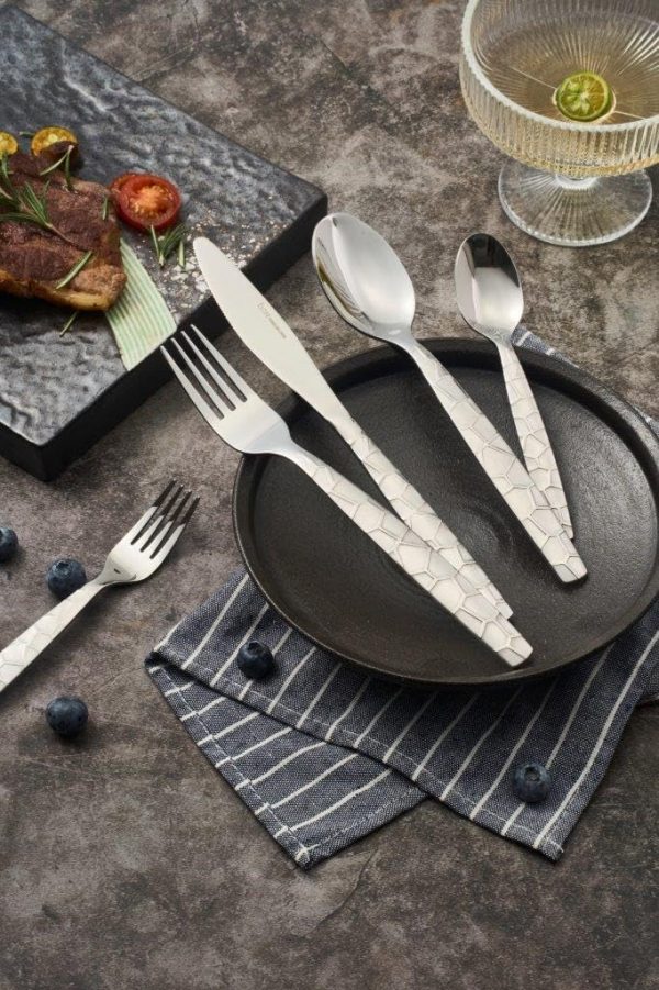 Bon Mosaic 20-Piece Stainless Steel Flatware Silverware Cutlery Set, Include Knife/Fork/Spoon, Mirror Polished, Dishwasher Safe, Service for 4 - Image 4
