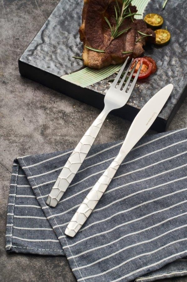 Bon Mosaic 20-Piece Stainless Steel Flatware Silverware Cutlery Set, Include Knife/Fork/Spoon, Mirror Polished, Dishwasher Safe, Service for 4 - Image 5