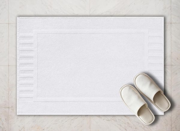 White Classic Luxury Bath Mat Floor Towel Set - Absorbent Cotton Hotel Spa Shower/Bathtub Mats [Not a Bathroom Rug] 22"x34" | 2 Pack | White - Image 6